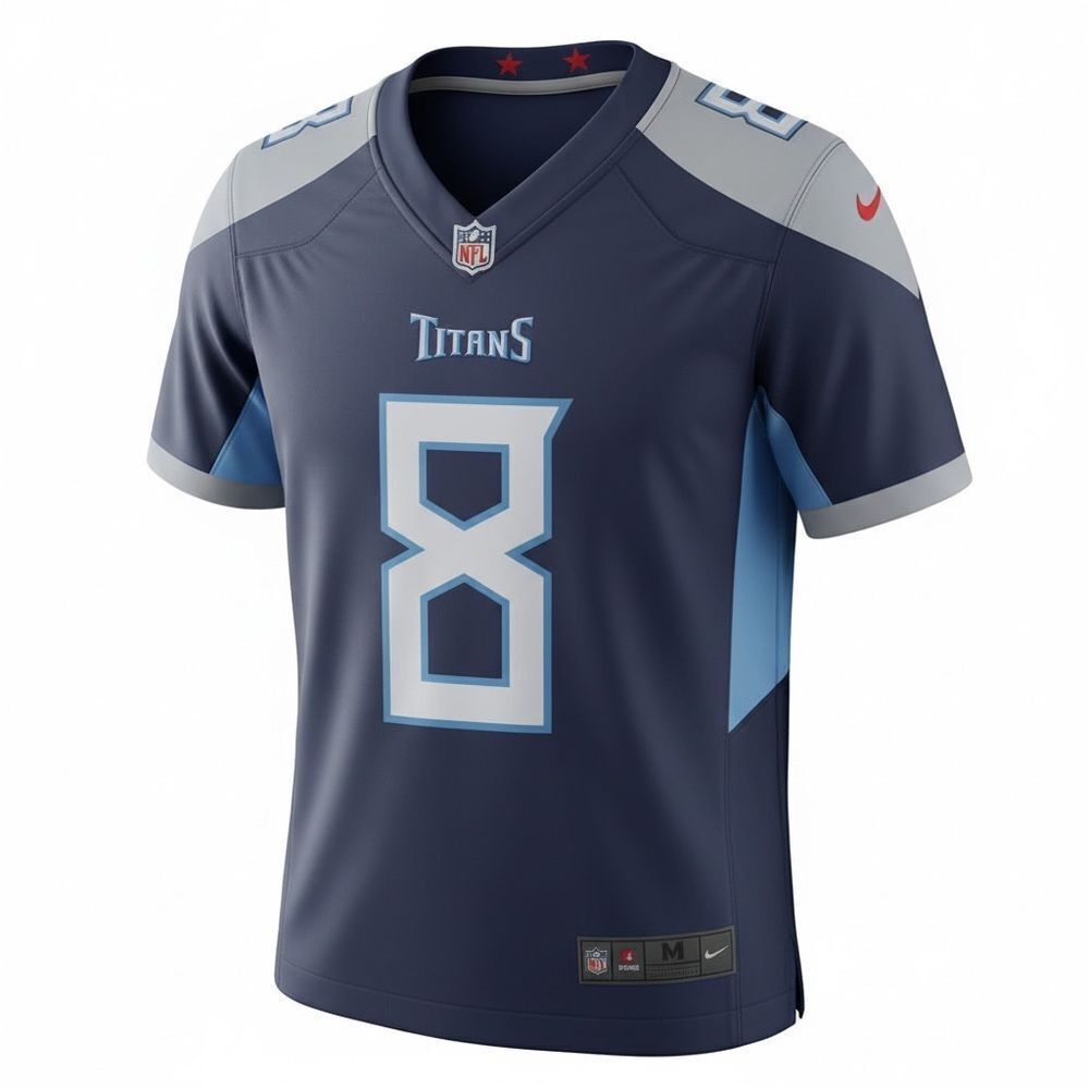 NWOT NIKE NFL YOUTH Tennessee Titans Blue On Field Jersey #8 Bella - Size M